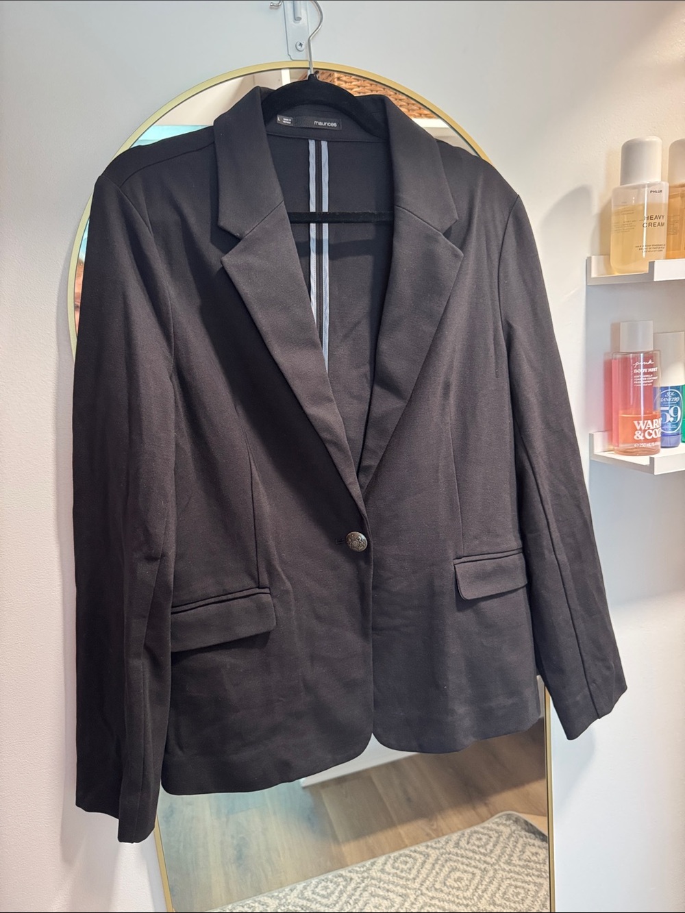 Women’s Maurices Black Single-Button Notch Lapel Blazer Large